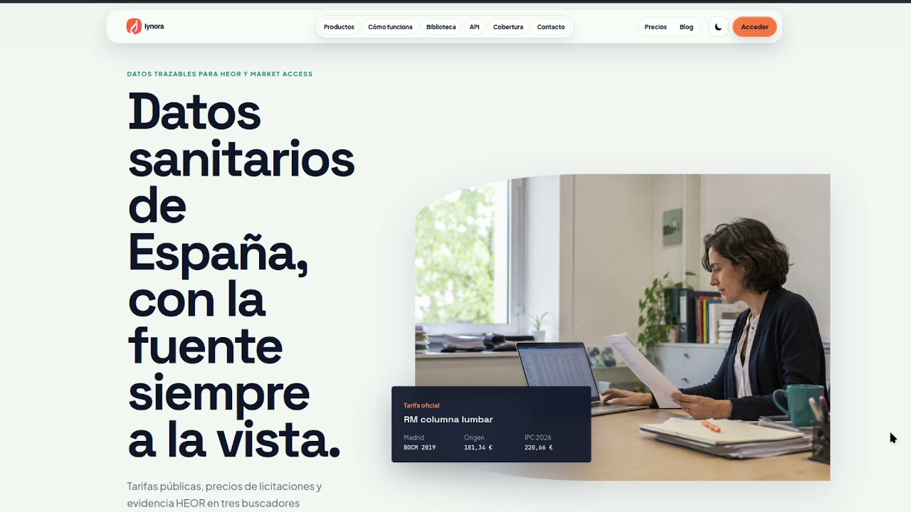 Fotograma del recorrido en vídeo por la plataforma lynora